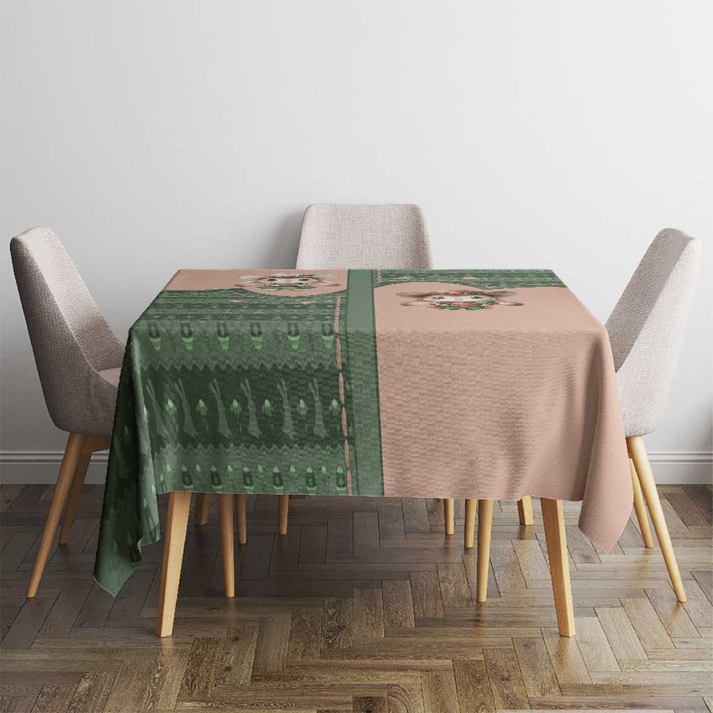 Western Yoke Tablecloth Rabbit Howdy Christmas - Wonder Print Shop