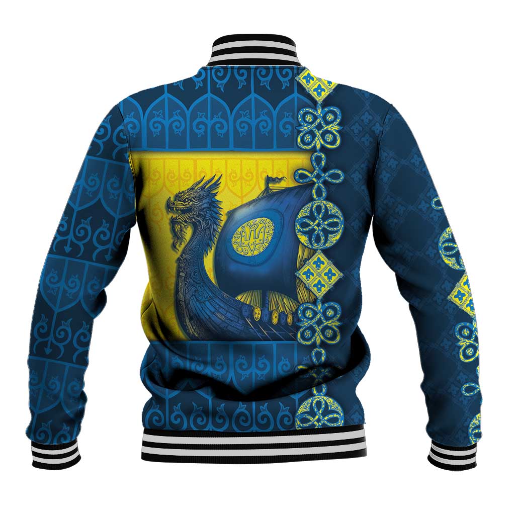 Kievan Rus Baseball Jacket Slavic Dragon Ship - Wonder Print Shop
