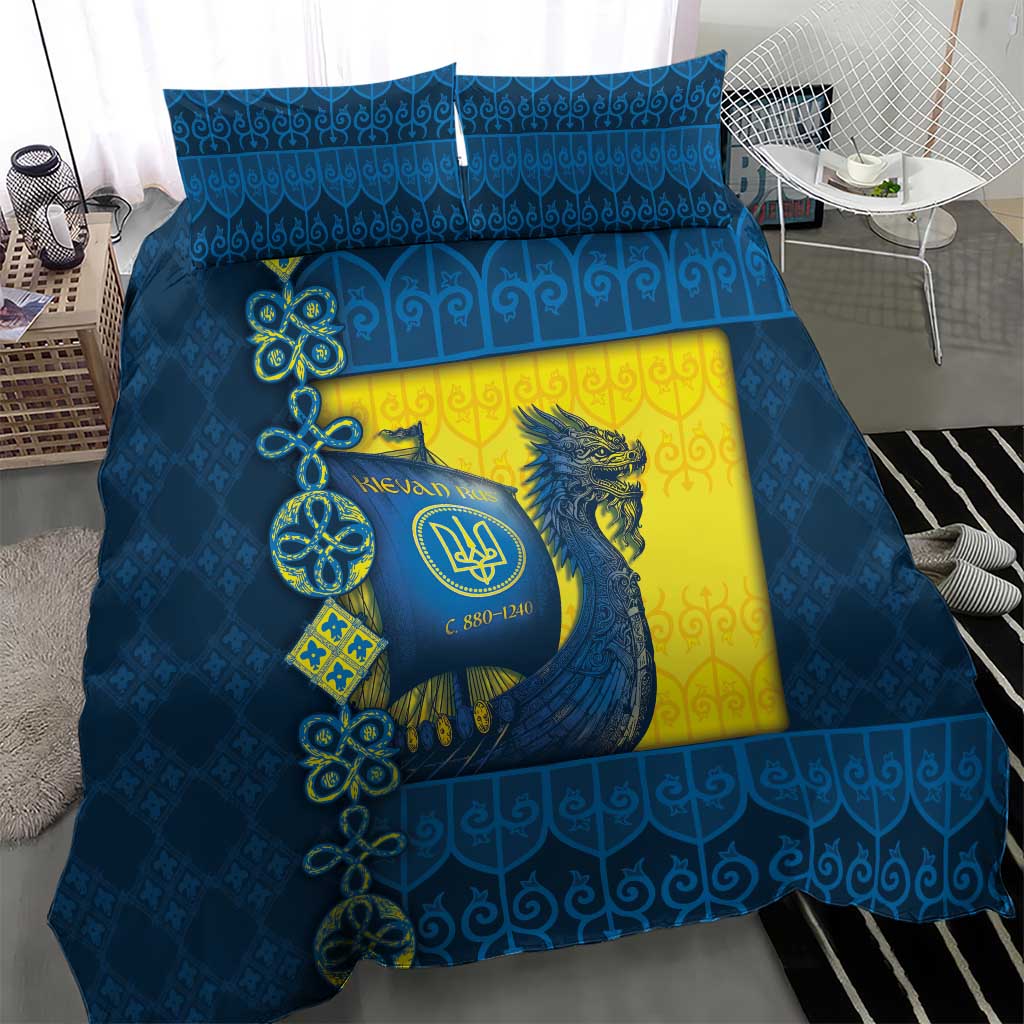 Kievan Rus Bedding Set Slavic Dragon Ship - Wonder Print Shop