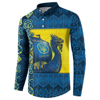 Kievan Rus Button Sweatshirt Slavic Dragon Ship - Wonder Print Shop