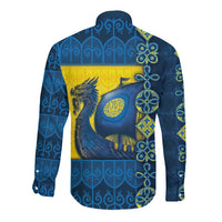 Kievan Rus Long Sleeve Button Shirt Slavic Dragon Ship - Wonder Print Shop