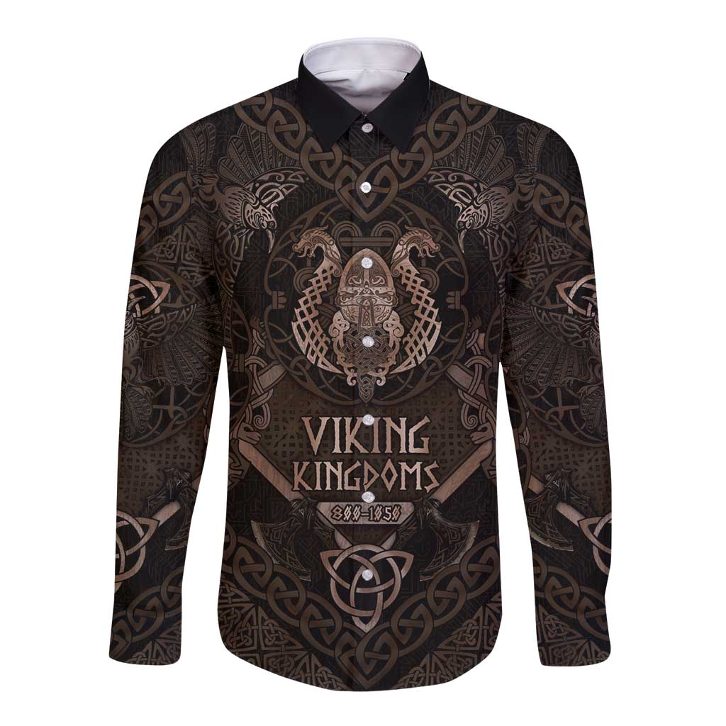 The Viking World Tour Long Sleeve Button Shirt Ancient Celtic Knot Patterns - Wonder Print Shop