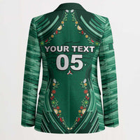 Custom Mexico Football Blazer Aztec Eagle With Mini Floral Patterns
