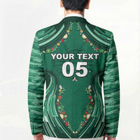Custom Mexico Football Blazer Aztec Eagle With Mini Floral Patterns