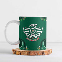 Custom Mexico Football Ceramic Mug Aztec Eagle With Mini Floral Patterns