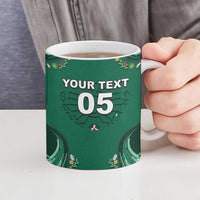 Custom Mexico Football Ceramic Mug Aztec Eagle With Mini Floral Patterns