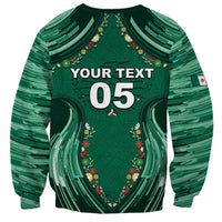 Custom Mexico Football Sweatshirt Aztec Eagle With Mini Floral Patterns