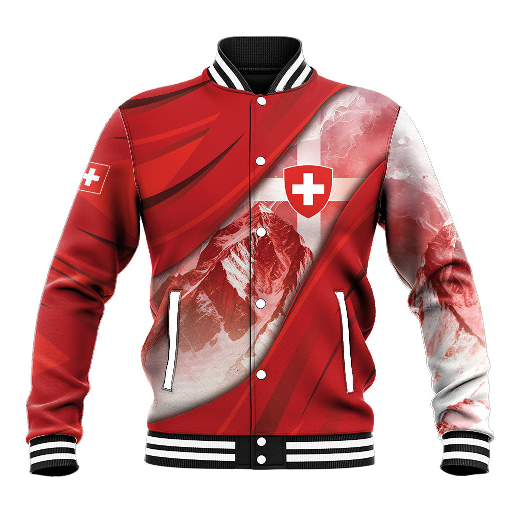 Custom Switzerland Football Baseball Jacket Matterhorn Snow Shield