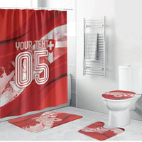 Custom Switzerland Football Bathroom Set Matterhorn Snow Shield