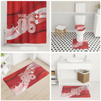 Custom Switzerland Football Bathroom Set Matterhorn Snow Shield