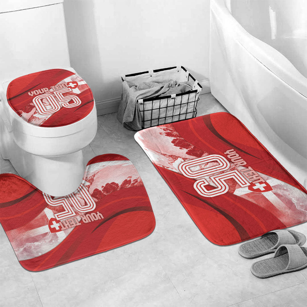 Custom Switzerland Football Bathroom Set Matterhorn Snow Shield