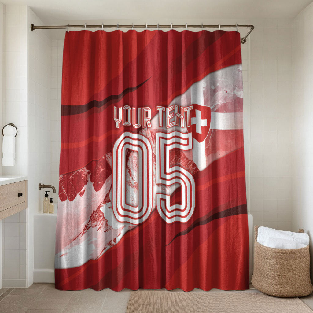 Custom Switzerland Football Bathroom Set Matterhorn Snow Shield