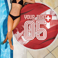 Custom Switzerland Football Beach Blanket Matterhorn Snow Shield