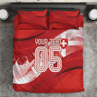 Custom Switzerland Football Bedding Set Matterhorn Snow Shield