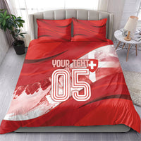 Custom Switzerland Football Bedding Set Matterhorn Snow Shield
