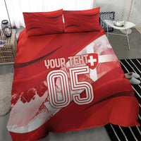 Custom Switzerland Football Bedding Set Matterhorn Snow Shield