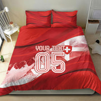 Custom Switzerland Football Bedding Set Matterhorn Snow Shield