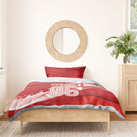Custom Switzerland Football Bedding Set Matterhorn Snow Shield