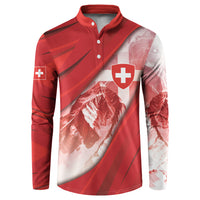 Custom Switzerland Football Button Sweatshirt Matterhorn Snow Shield