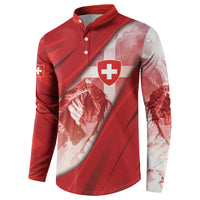 Custom Switzerland Football Button Sweatshirt Matterhorn Snow Shield