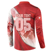 Custom Switzerland Football Button Sweatshirt Matterhorn Snow Shield
