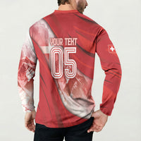 Custom Switzerland Football Button Sweatshirt Matterhorn Snow Shield