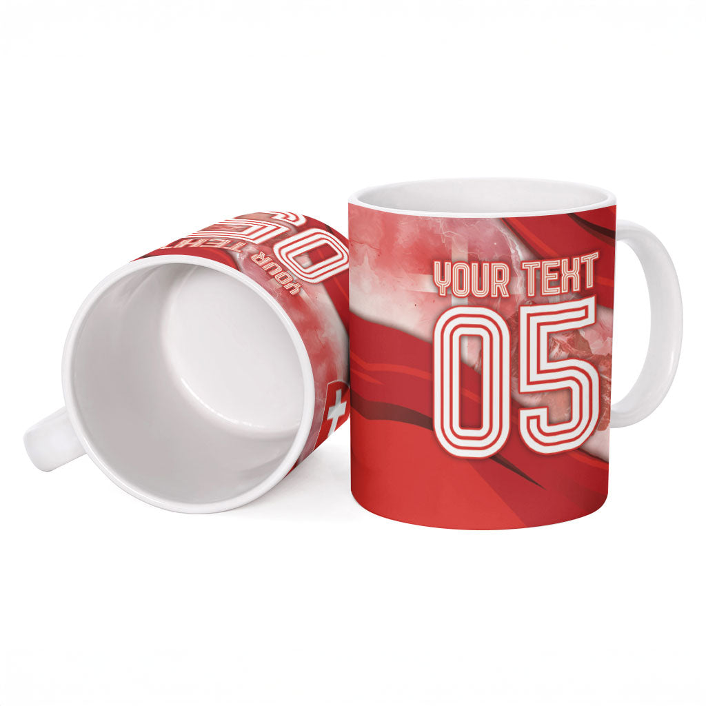 Custom Switzerland Football Ceramic Mug Matterhorn Snow Shield