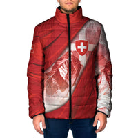 Custom Switzerland Football Padded Jacket Matterhorn Snow Shield
