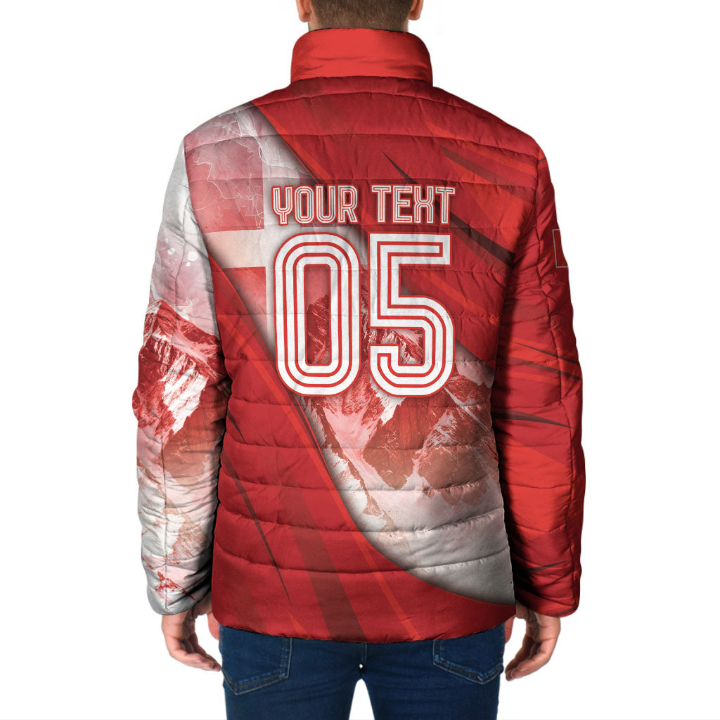 Custom Switzerland Football Padded Jacket Matterhorn Snow Shield