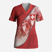 Custom Switzerland Football Scrub Top Matterhorn Snow Shield