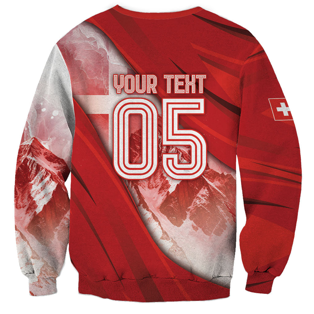Custom Switzerland Football Sweatshirt Matterhorn Snow Shield