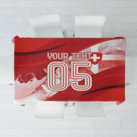 Custom Switzerland Football Tablecloth Matterhorn Snow Shield