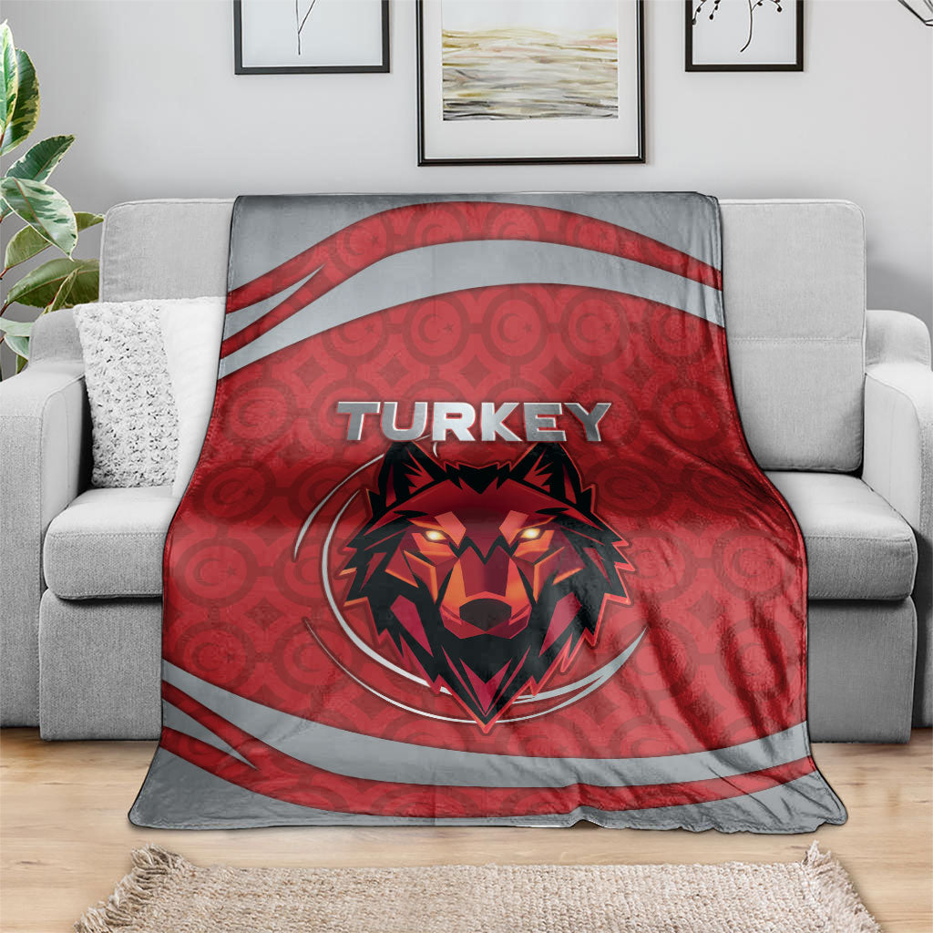 Turkey Football Blanket Asena Wolf Crest Unique Style