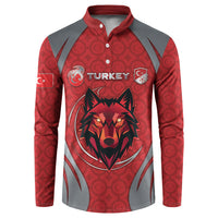 Custom Turkey Football Button Sweatshirt Asena Wolf Crest Unique Style