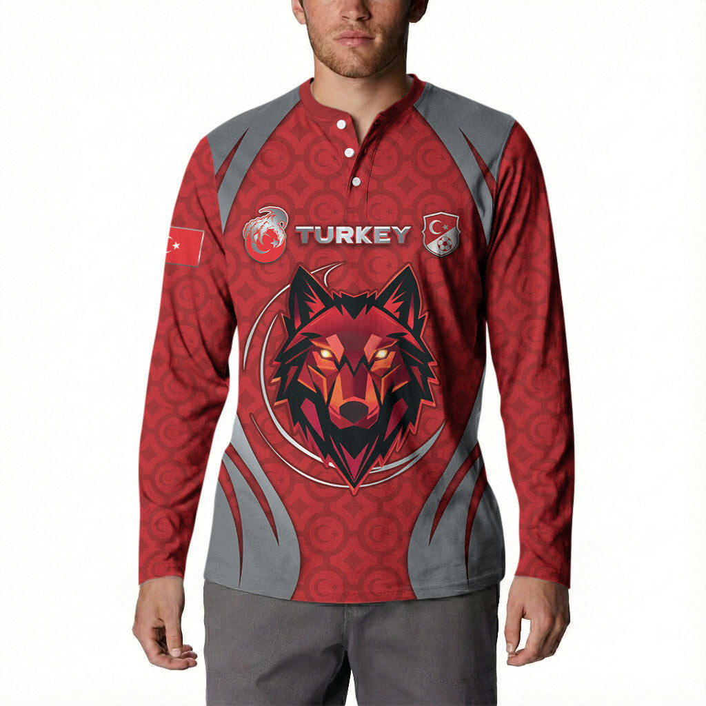 Custom Turkey Football Button Sweatshirt Asena Wolf Crest Unique Style