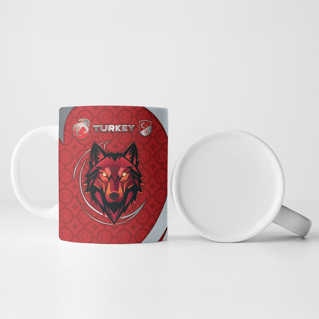 Custom Turkey Football Ceramic Mug Asena Wolf Crest Unique Style