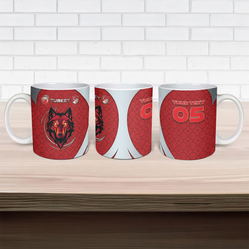 Custom Turkey Football Ceramic Mug Asena Wolf Crest Unique Style