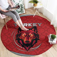 Turkey Football Round Carpet Asena Wolf Crest Unique Style