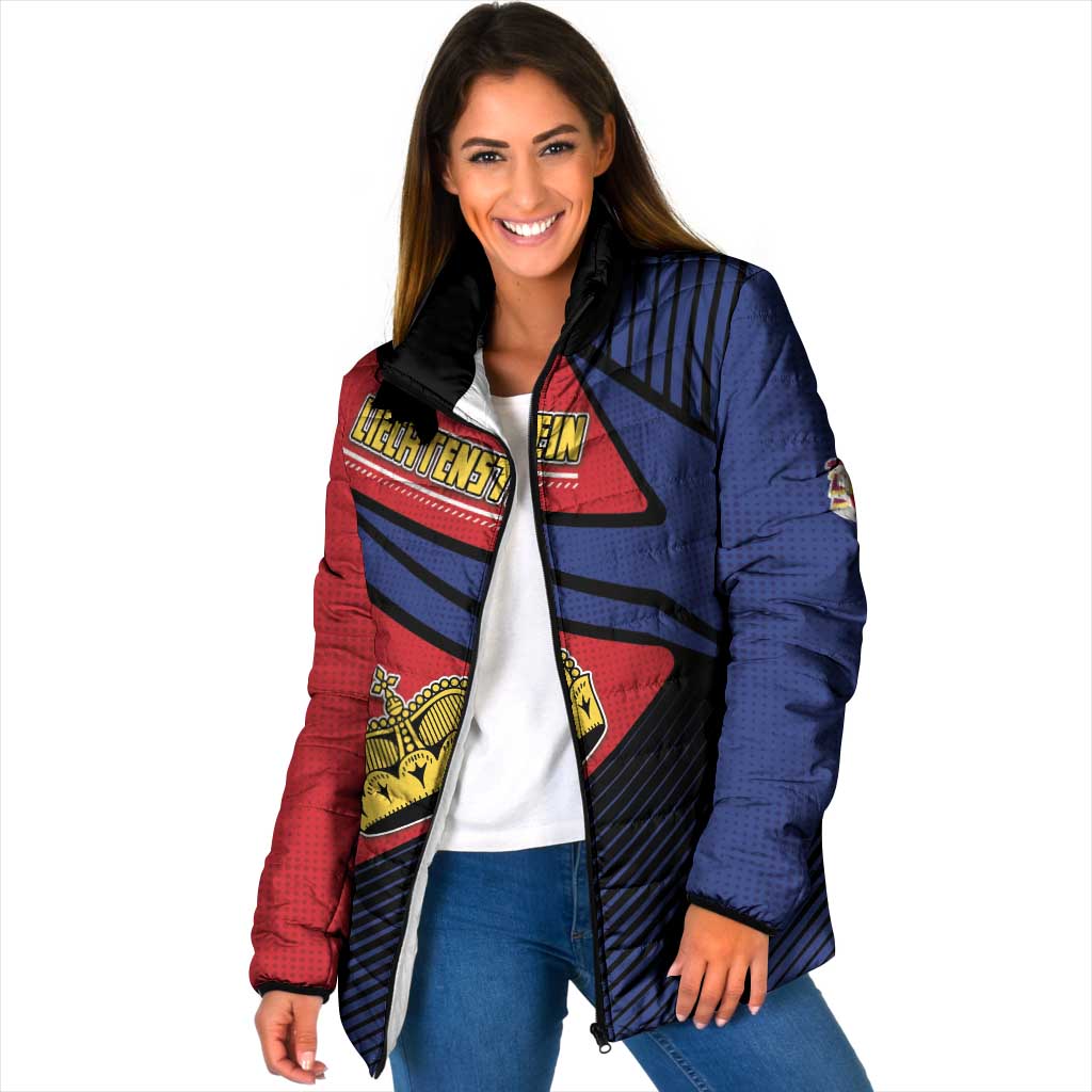 Personalized Liechtenstein Padded Jacket Crown Symbol - Wonder Print Shop