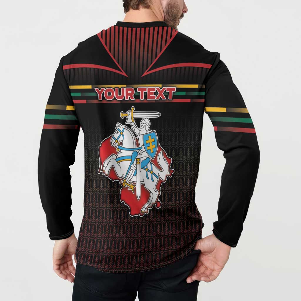 Personalized Lithuania Button Sweatshirt Knight In Armor With Map - Wonder Print Shop