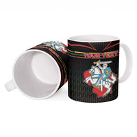 Personalized Lithuania Ceramic Mug Knight In Armor With Map - Wonder Print Shop