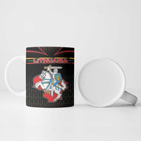 Personalized Lithuania Ceramic Mug Knight In Armor With Map - Wonder Print Shop
