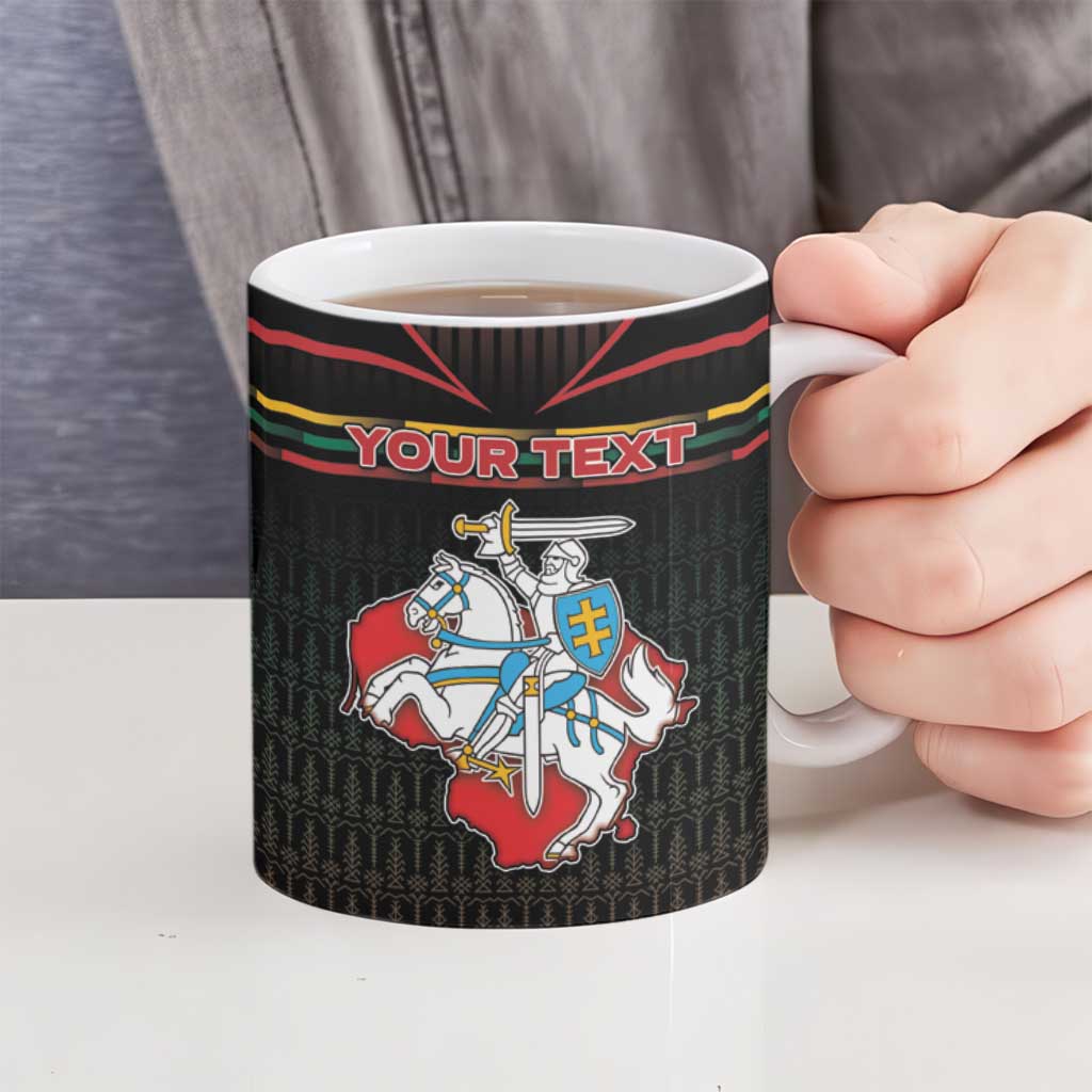 Personalized Lithuania Ceramic Mug Knight In Armor With Map - Wonder Print Shop