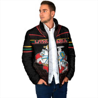 Personalized Lithuania Padded Jacket Knight In Armor With Map - Wonder Print Shop