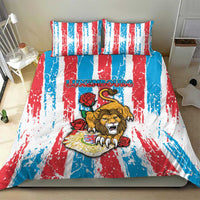 Luxembourg Bedding Set Red Lion With Coat Of Arms - Wonder Print Shop