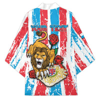 Personalized Luxembourg Kimono Red Lion With Coat Of Arms - Wonder Print Shop