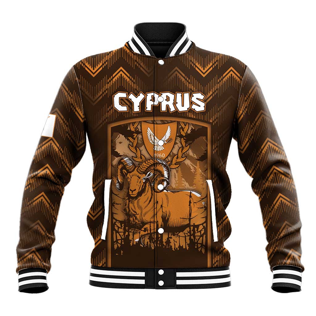 Personalized Cyprus Baseball Jacket The Cypriot Mouflon With Coat Of Arms - Wonder Print Shop