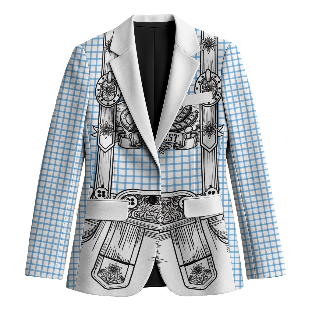 Oktoberfest Lederhosen Costume Blazer Linocut Woodcut White Style