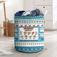 Oktoberfest Checklist Laundry Basket Pixel Beer Pretzel Sausage Bavarian Pattern