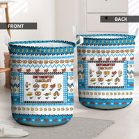 Oktoberfest Checklist Laundry Basket Pixel Beer Pretzel Sausage Bavarian Pattern